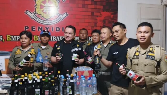 Razia di Kota Gorontalo: Pasangan Non-Pasutri dan Ratusan Liter Miras Diamankan