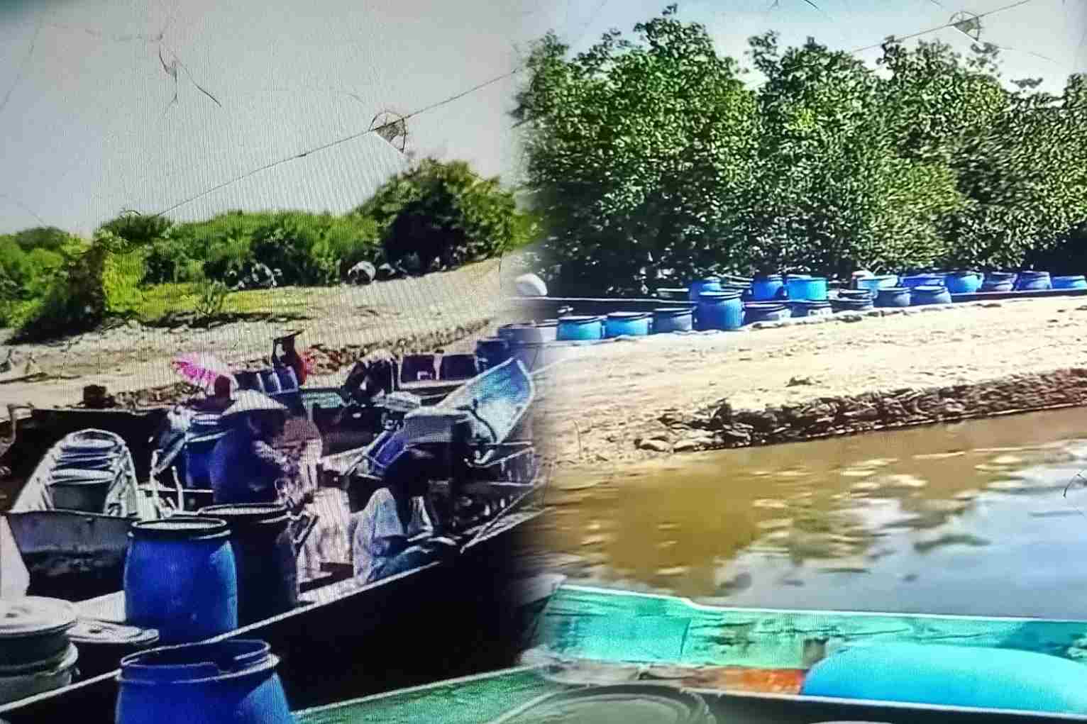Sejumlah perahu milik warga Torosiaje Serumpun sedang menunggu air dari air dari PDAM. (Foto: Istw)