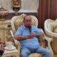 Wali Kota Gorontalo, Adhan Dambea saat  Konferensi Pers, pada Kamis (10/4/2025). (Foto: Sarjan/Hibata.id)