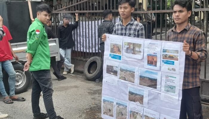 Demo di Polda Gorontalo: Mahasiswa Desak Penangkapan Yosar, Terduga Koordinator PETI Pohuwato