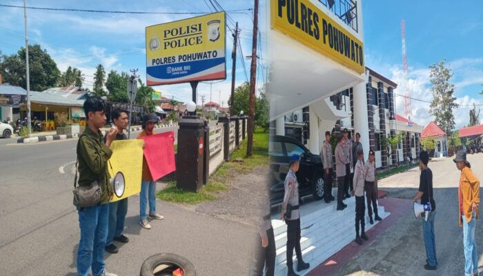 Aliansi Pemuda Bergerak Gelar Aksi di Mapolres Pohuwato, Tagih Janji Penanganan Limbah di PETI Balayo