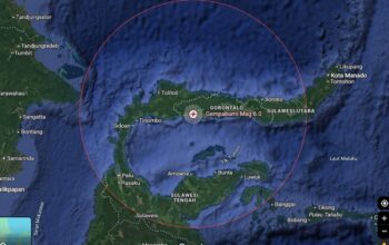Gempa Magnitudo 6,0 Guncang Barat Daya Pohuwato