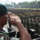 Anggota Polri dan prajurit TNI mengikuti apel bersama terkait operasi pengamanan pelantikan Presiden dan Wakil Presiden terpilih di Silang Monas, Jakarta, Kamis (17/10/2019). Apel dipimpin oleh Panglima TNI Marsekal Hadi Tjahjanto dan Kapolri Jenderal Tito Karnavian. (merdeka.com/Imam Buhori)/Hibata.id