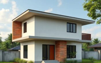 Desain Rumah Tumbuh 2 Lantai Sederhana (Ilustrasi AI