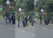 Aksi pengeroyokan oleh sekelompok orang tak dikenal (OTK) di kawasan Jalan Gorontalo Outer Ring Road (GORR), pada Senin sore (5/5/2025). (Foto: Potongan video yang beredar)