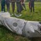 Bangkai pesawat jet tempur yang ditembak jatuh Pakistan (dok: AP)/Hibata.id