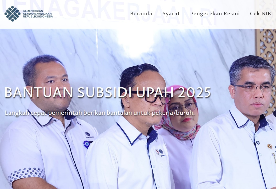 Tangkapan Layar website Kemenaker (BSU)/Hibata.id