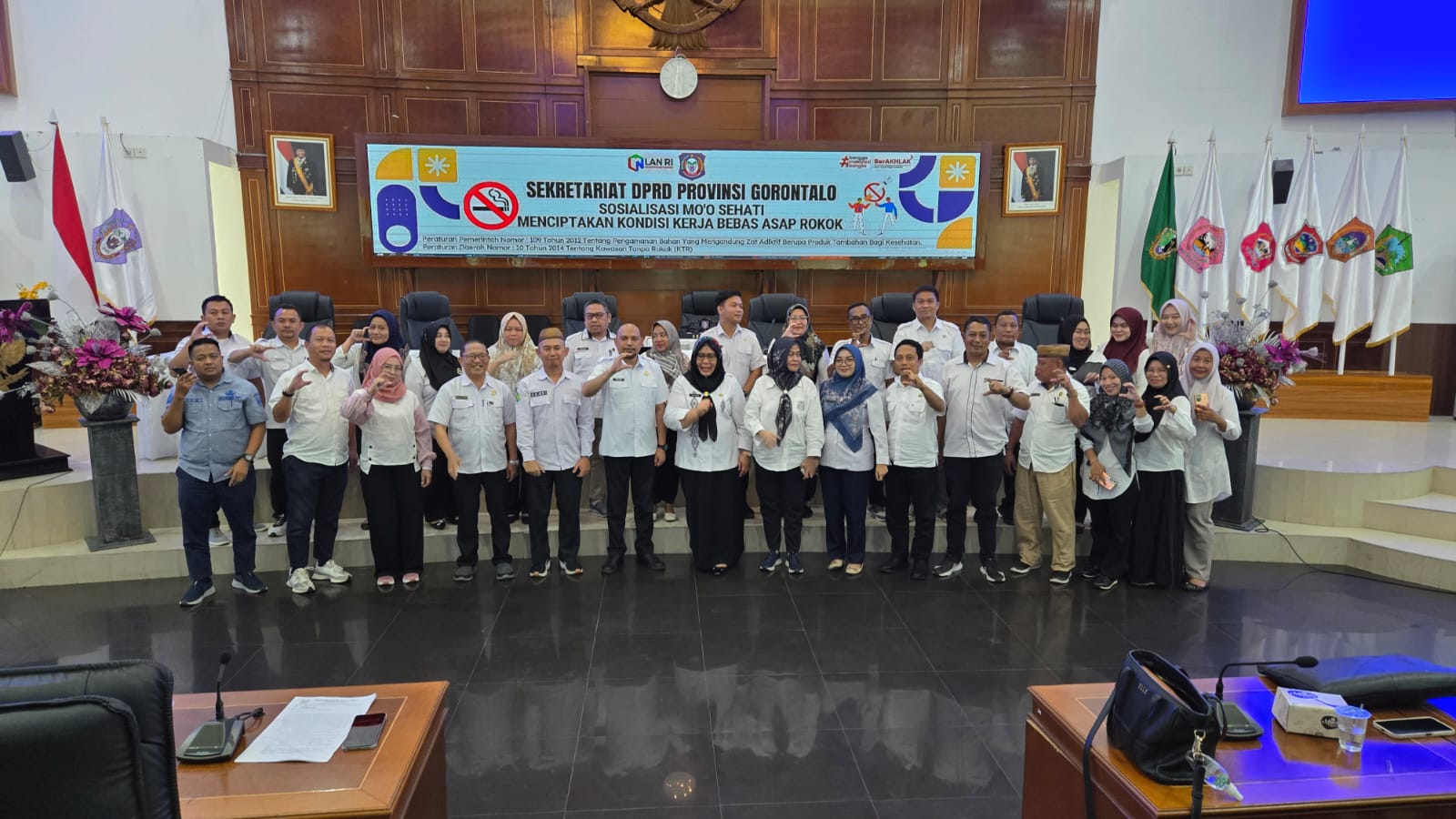 Dinas Kesehatan Provinsi Gorontalo melalui Bidang Pencegahan dan Pengendalian Penyakit (P2P) menggelar sosialisasi Kawasan Tanpa Rokok (KTR) di Kantor Dewan Perwakilan Rakyat Daerah (DPRD) Provinsi Gorontalo, Rabu (4/6/2025) Dok; Humas/Hibata