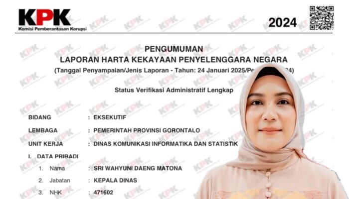 Kadis Kominfotik Provinsi Gorontalo Punya Aset Rp3 Miliar, Berikut Rinciannya
