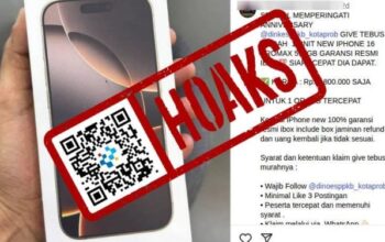 Pemerintah Kota Probolinggo membantah klaim tebus murah iPhone 16 Pro Max dari Dinkes PPKB adalah Hoaks/Komdigi/Hibata.id