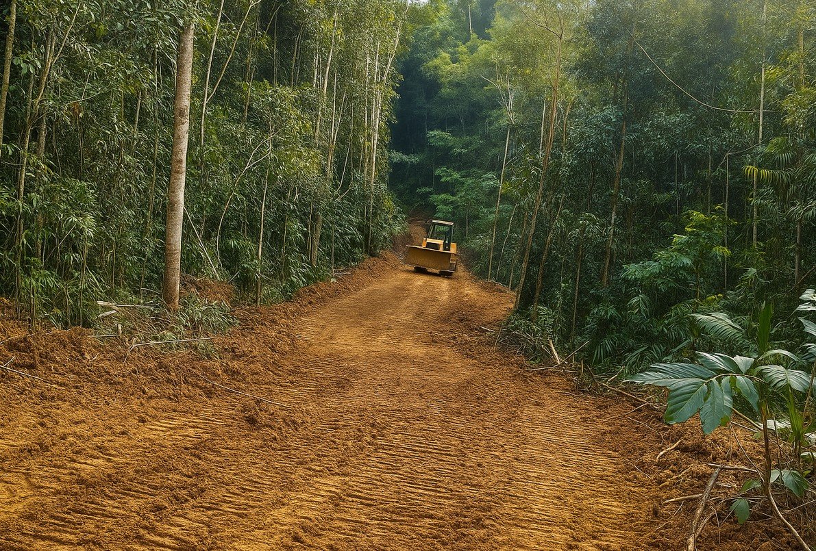 Alat berat jenis excavator di lokasi pertambangan tanpa izin (PETI) di Busak 2, Kabupaten Buol. (Foto: Istw)/AI/Hibata.id