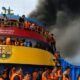 Ilustrasi Kapal penumpang KM Barcelona terbakar/Ai/Hibata.id