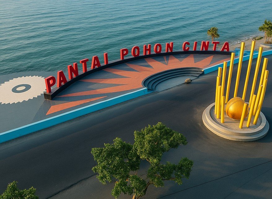 Pantai Pohon Cinta dilengkapi jalur jogging, wahana bermain anak, hingga deretan kuliner khas Gorontalo/Ai/Hibata.id