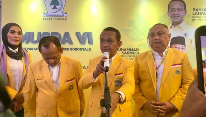 Di Musda Golkar Gorontalo, Bahlil Sentil Soal Konflik Penambang Suwawa dan GM