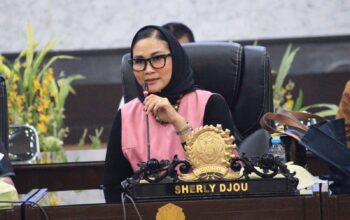 Anggota DPRD Kota Gorontalo, Sherly Djou saat menggelar rapat dengar pendapat (RDP) bersama sejumlah Organisasi Perangkat Daerah (OPD). Foto: Humas/Hibata.id