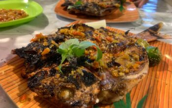 Kuliner ikan bobara merah bakar yang disajikan bersama sambal khas Gorontalo/Hibata.id