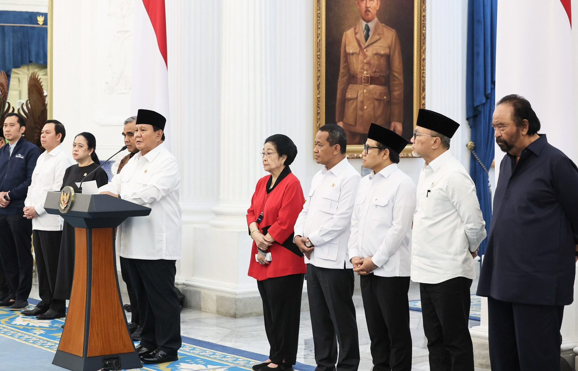 Ketua Umum PDI Perjuangan Megawati Soekarnoputri dan Ketua Umum Partai NasDem Surya Paloh dalam pertemuan yang dipimpin Presiden Prabowo Subianto/Hibata.id