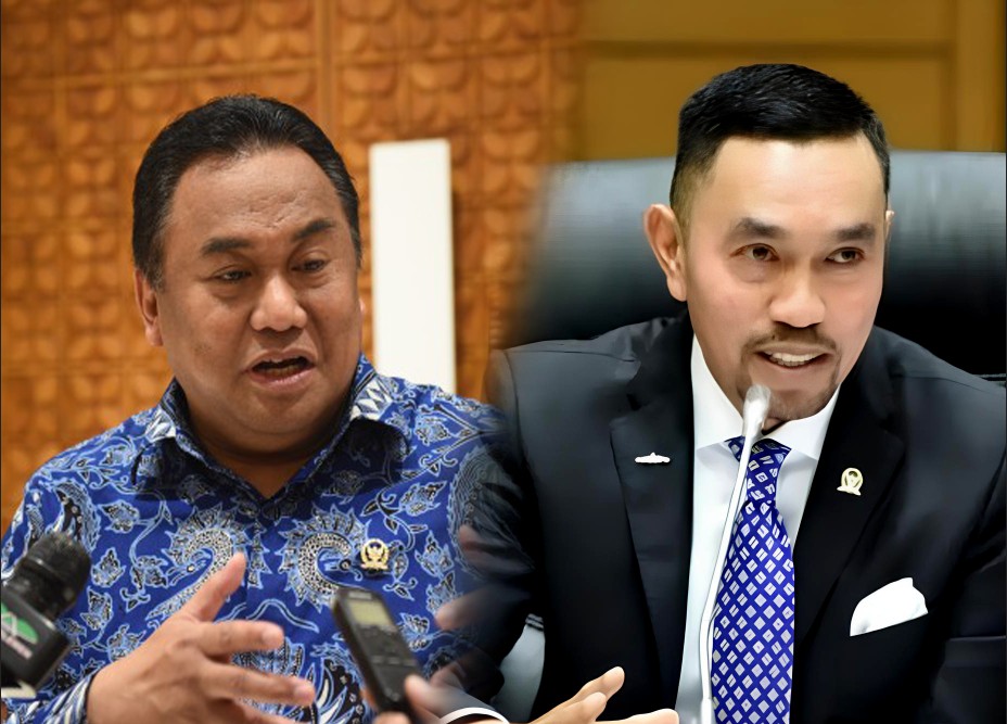 Ahmad Sahroni dan Rachmat Gobel [Kolase Foto Ist]/Hibata.id