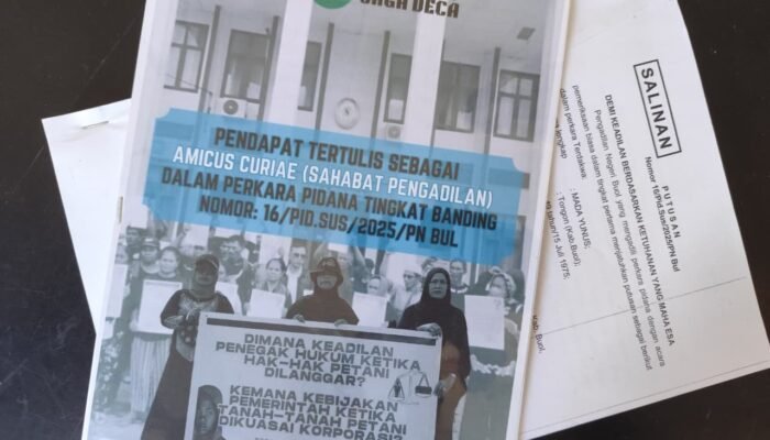 JAGA DECA Ajukan Amicus Curiae: Kriminalisasi Petani Mada Yunus Cerminkan Ketimpangan Struktural