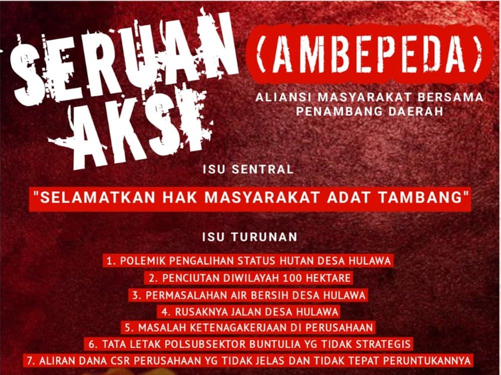 AMBEPEDA Serukan Aksi Besar Selamatkan Hak Masyarakat Adat Tambang di Pohuwato/Hibata.id