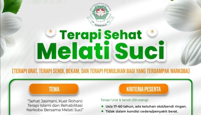 Mau Sehat Jasmani, Mental dan Ruhani? Yuk Ikut Terapi Sehat Melati Suci Gorontalo