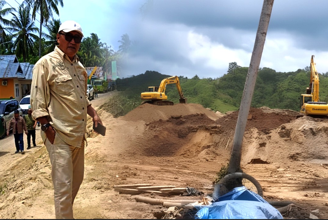 Kolase Foto - Anggota Panitia Khusus (Pansus) Pertambangan DPRD Provinsi Gorontalo, Mikson Yapanto dan Aktivitas PETI Balayo/Hibata.id