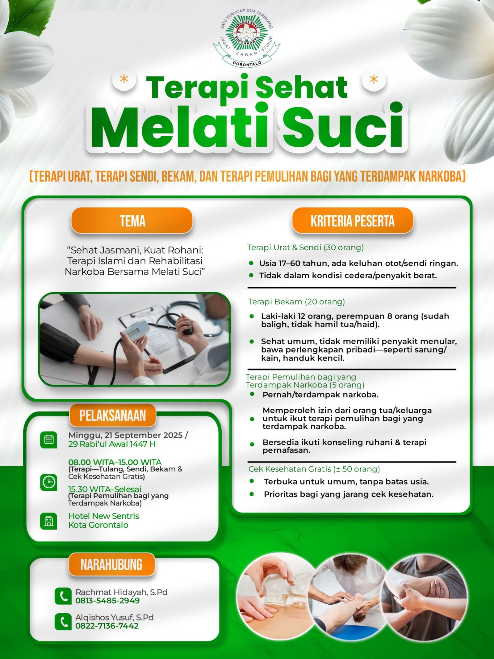 Yuk Ikut Terapi Sehat Melati Suci Gorontalo/Hibata.id