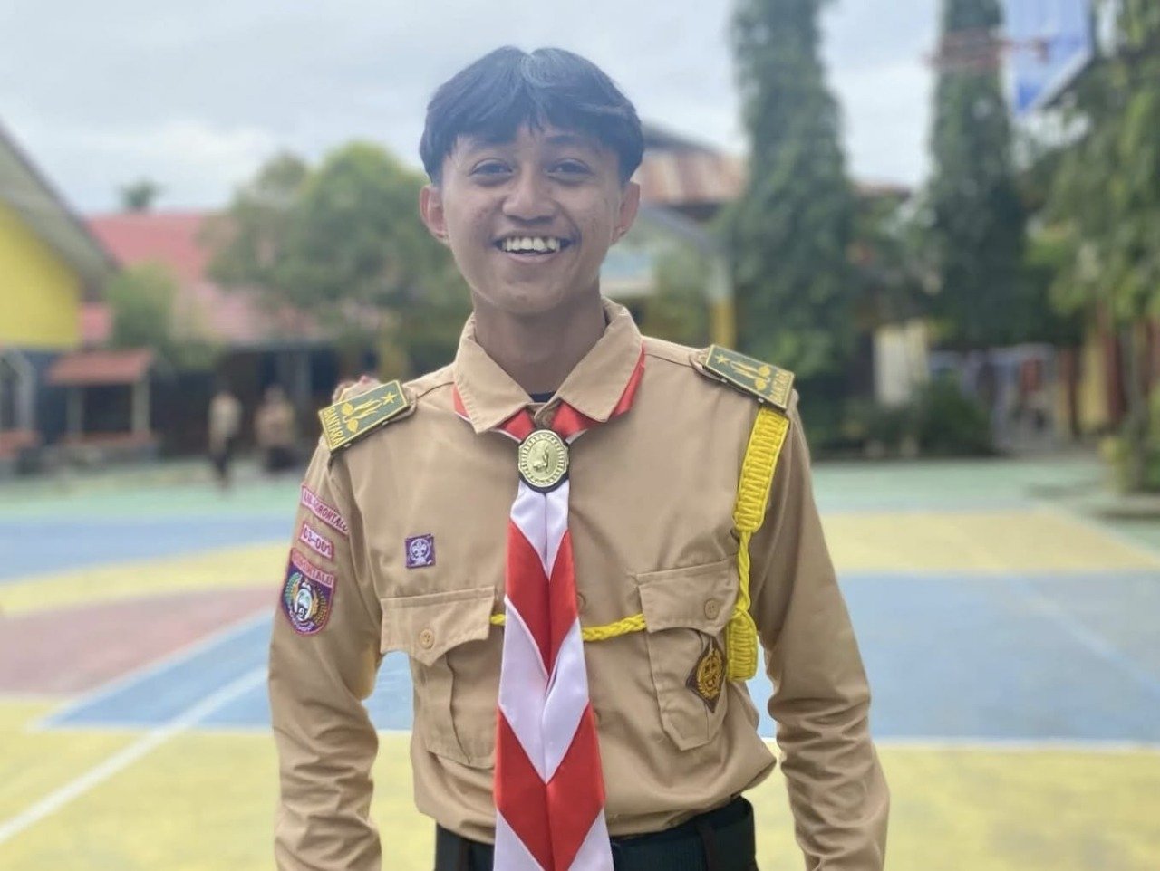 Muallif Nazrullah, siswa kelas XI yang juga anggota aktif Gerakan Pramuka/Hibata.id