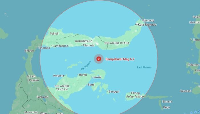 Gempa Magnitudo 6,2 Guncang Tenggara Gorontalo, Tidak Berpotensi Tsunami