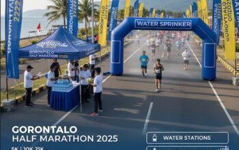 Gorontalo Half Marathon 2025 Siapkan 8 Water Station dan Water Sprinkler untuk Pelari/Hibata.id