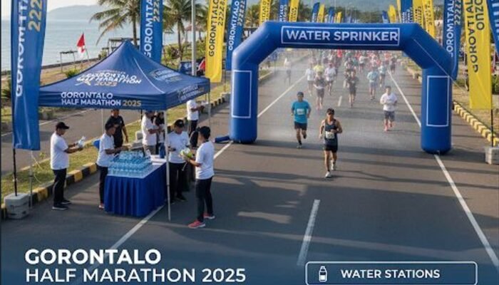 Gorontalo Half Marathon 2025 Siapkan 8 Water Station dan Water Sprinkler untuk Pelari