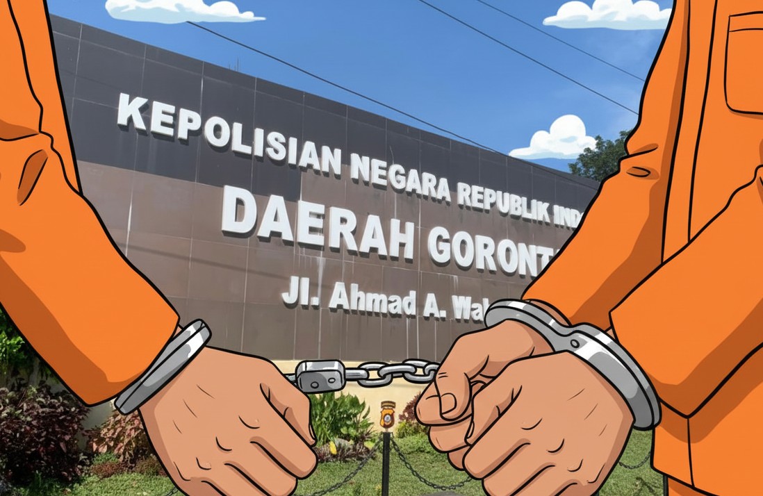 Ilustrasi - Polda Gorontalo dan Tersangka/Hibata.id
