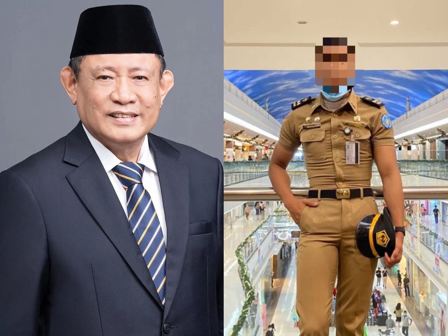Kolase Foto - Gubernur Gorontalo Gusnar Ismail dan Oknum Praja IPDN/Hibata.id