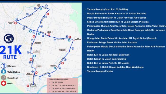 Rute 21 K Gorontalo Half Marathon 2025 Ungkap Jejak Budaya dan Sejarah Kota