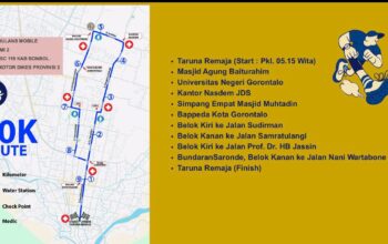 Panitia Gorontalo Half Marathon (GHM) 2025 resmi merilis rute pertandingan kategori 10K/Hibata.id