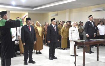 Pelantikan berlangsung di Ruang Lupa Lelah, Kantor Bupati Bone Bolango, Senin (22/12/2025)/Hibata.id