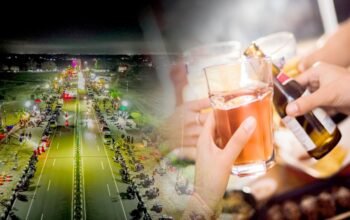 Keramaian Center Point Bone Bolango dan Pesta Miras Pejabat di Malam Hari 3 Kolase Foto - Malam di Center Point (CP)/Hibata.id