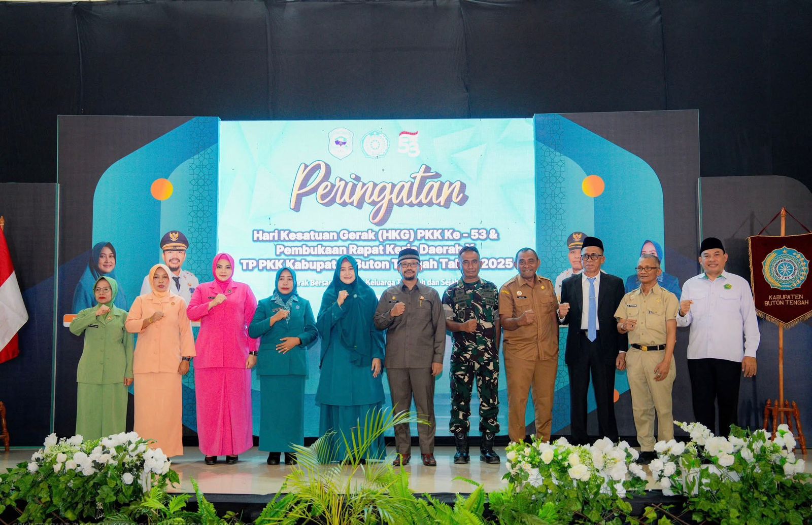 Kegiatan dihadiri Bupati Buton Tengah, Dr. Azhari, Ketua Tim Penggerak PKK Buton Tengah Ny. Umi Noranah Azhari, S.Pd, para kepala OPD, Kepala Kantor Kemenag Buton Tengah/Hibata.id