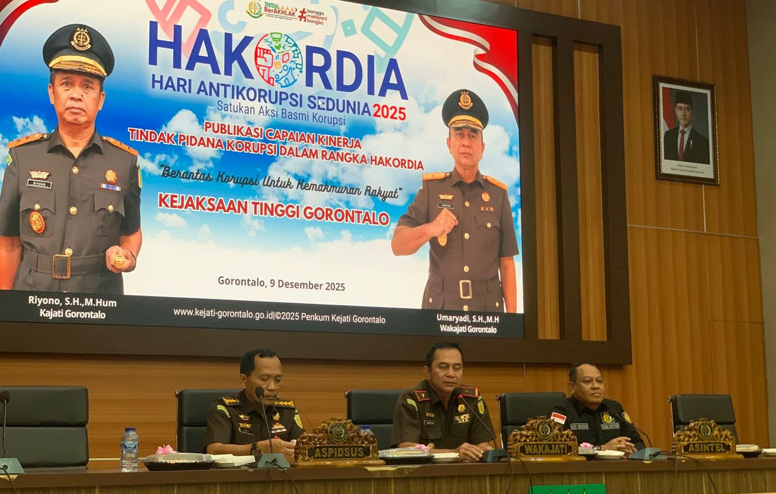 Memperingati Hari Anti Korupsi Sedunia (Hakordia) 2025, Kejaksaan Tinggi (Kejati) Gorontalo mempublikasikan capaian penanganan tindak pidana khusus/Hibata.id