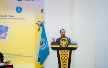 Bupati Azhari saat membuka Pelatihan dan Uji Kompetensi Event Management serta Digital Marketing bersertifikasi Badan Nasional Sertifikasi Profesi (BNSP)/Hibata.id