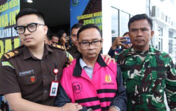 Suasana kantor Kejaksaan Negeri (Kejari) Lubuk Linggau saat tersangka ditahan/Hibata.id