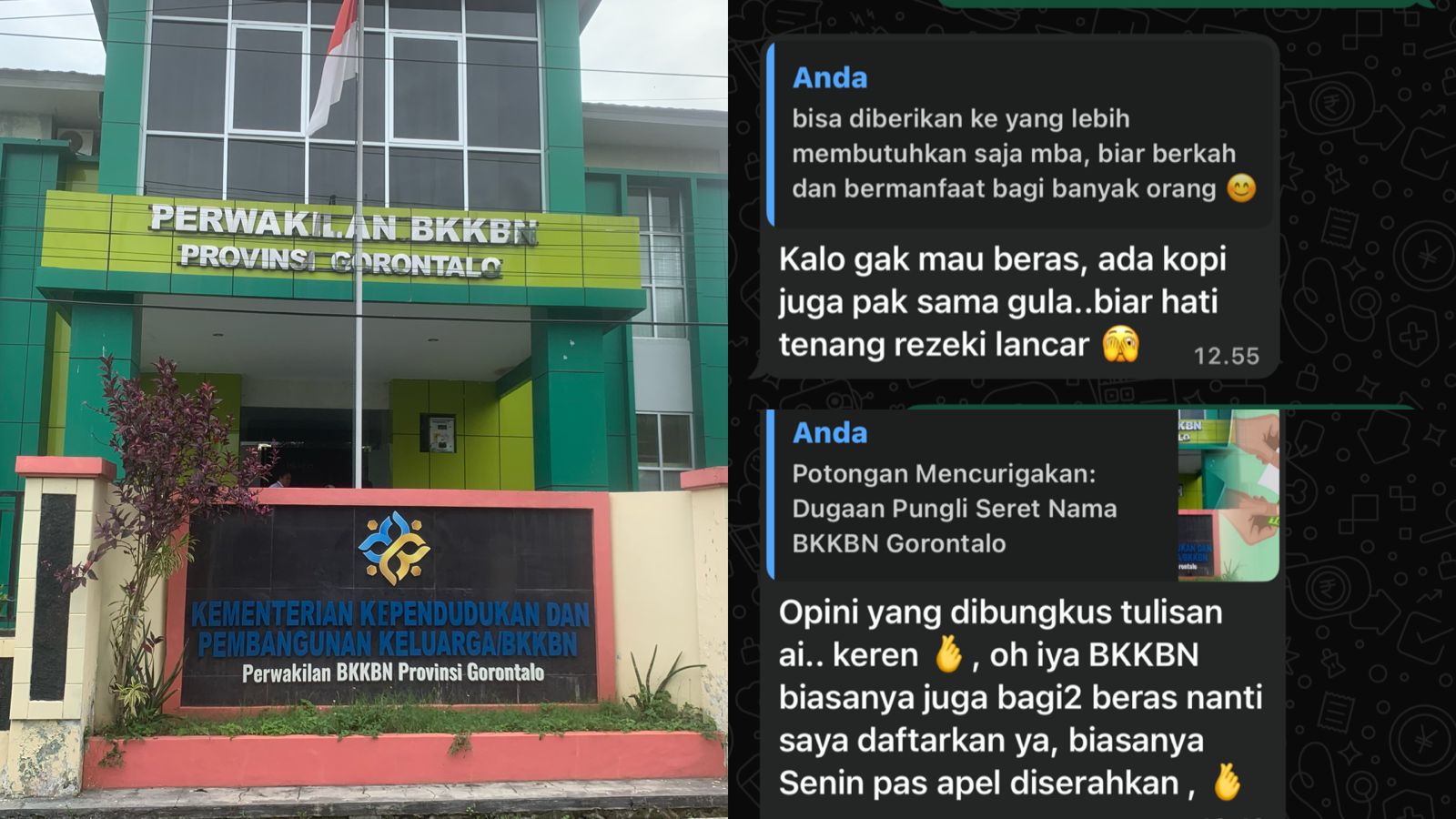 Wartawan Terima Tawaran Sembako Usai Beritakan Dugaan Pungli BKKBN Gorontalo/Hibata.id