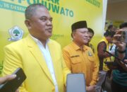 Nasir Giasi kembali terpilih sebagai Ketua Dewan Pimpinan Daerah (DPD) II Partai Golongan Karya (Golkar) Kabupaten Pohuwato. (Foto: Delpri Tahir/Hibata.id)