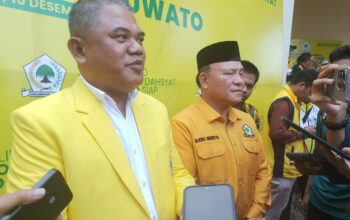 Nasir Giasi kembali terpilih sebagai Ketua Dewan Pimpinan Daerah (DPD) II Partai Golongan Karya (Golkar) Kabupaten Pohuwato. (Foto: Delpri Tahir/Hibata.id)