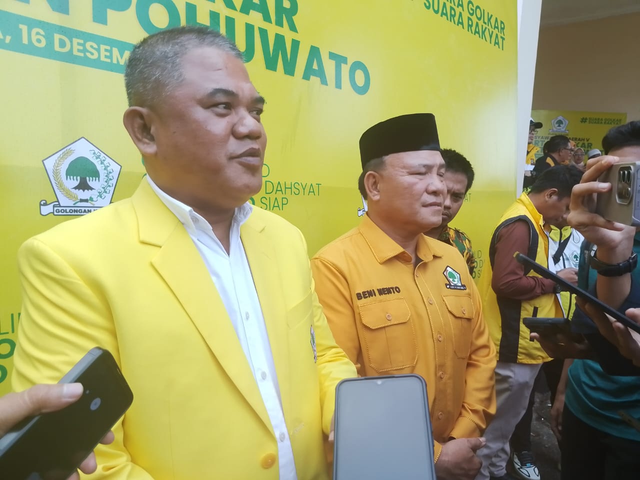 Nasir Giasi kembali terpilih sebagai Ketua Dewan Pimpinan Daerah (DPD) II Partai Golongan Karya (Golkar) Kabupaten Pohuwato. (Foto: Delpri Tahir/Hibata.id)