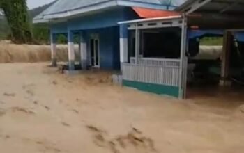 Kondisi banjir yang terjadi di Pohuwato. (Foto: Istw)