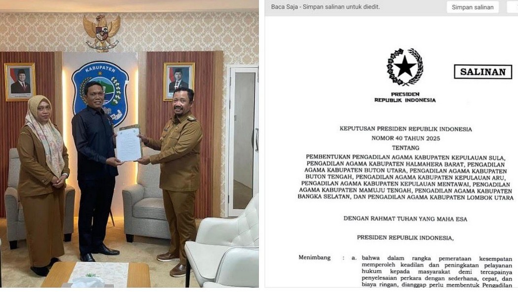 Kabupaten Buton Tengah resmi memiliki Pengadilan Agama sendiri setelah Presiden Republik Indonesia/Hibata.id