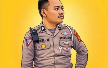Karikatur Ai - AM alias Aksel pelaku dugaan persetubuhan dan pemerasan/Hibata.id