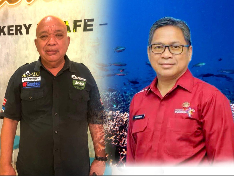 Kolase Foto - Ketua Asosiasi Nelayan Provinsi Gorontalo, Sarlis Mantu dan Kepala Dinas Perikanan dan Kelautan Provinsi Gorontalo, Aryanto Husain/Hibata.id