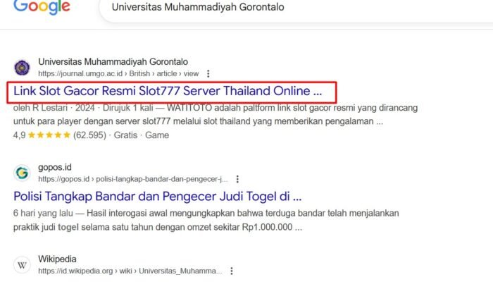 Giliran Situs Resmi Kampus UMGO Jadi Sarang Judi Online